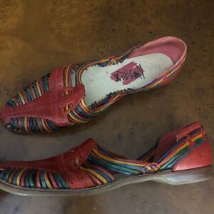 Vintage 80s 90s colorful Huarache sandal flats 8 N